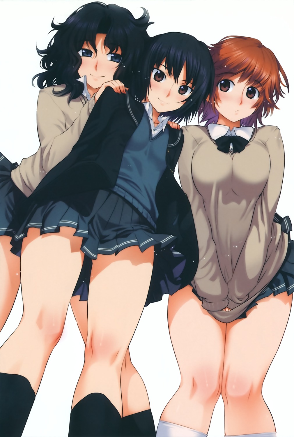 amagami koume_keito nanasaki_ai overfiltered sakurai_rihoko seifuku sweater tanamachi_kaoru