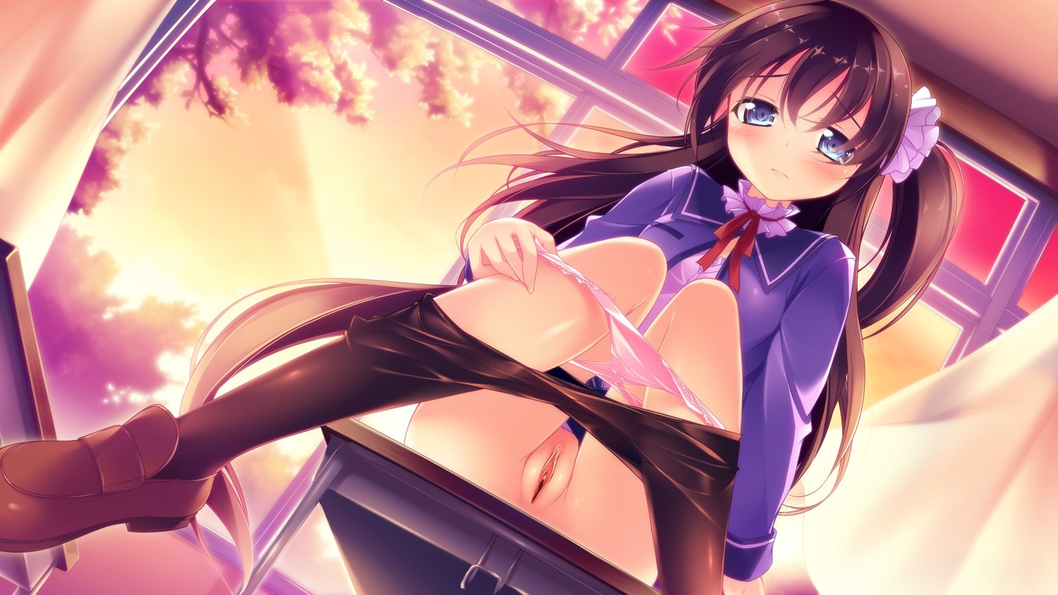 kazakura pantsu panty_pull pantyhose photoshop pussy seifuku uncensored