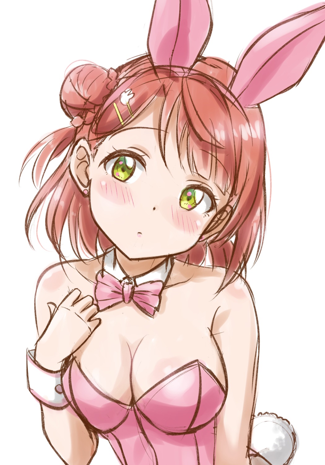 animal_ears bunny_ears bunny_girl ckst love_live!_nijigasaki_high_school_idol_club no_bra sketch tail uehara_ayumu