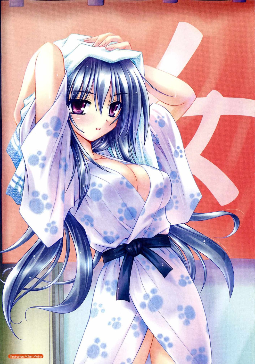 cleavage himari matra_milan omamori_himari robe screening