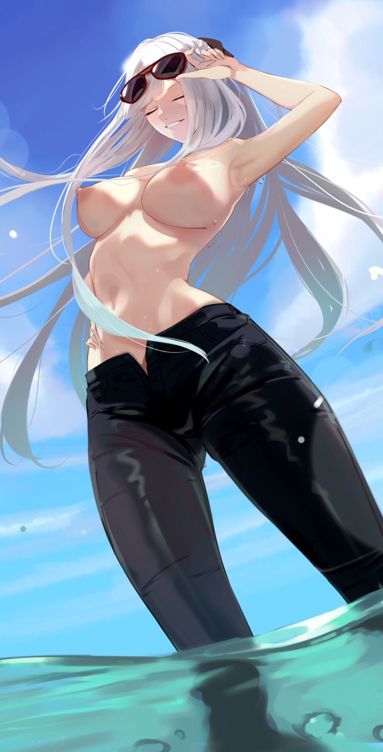 ak-12_(girls_frontline) girls_frontline megane nipples ohc. topless wet wet_clothes