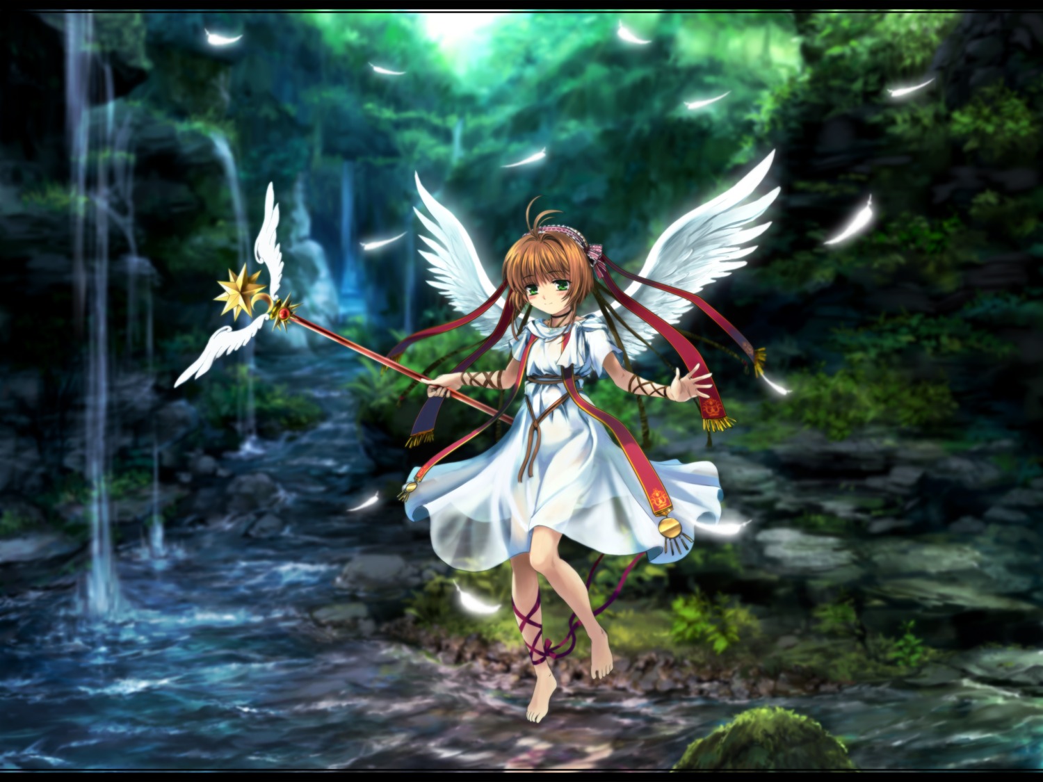 card_captor_sakura dress feet kinomoto_sakura moonknives wings