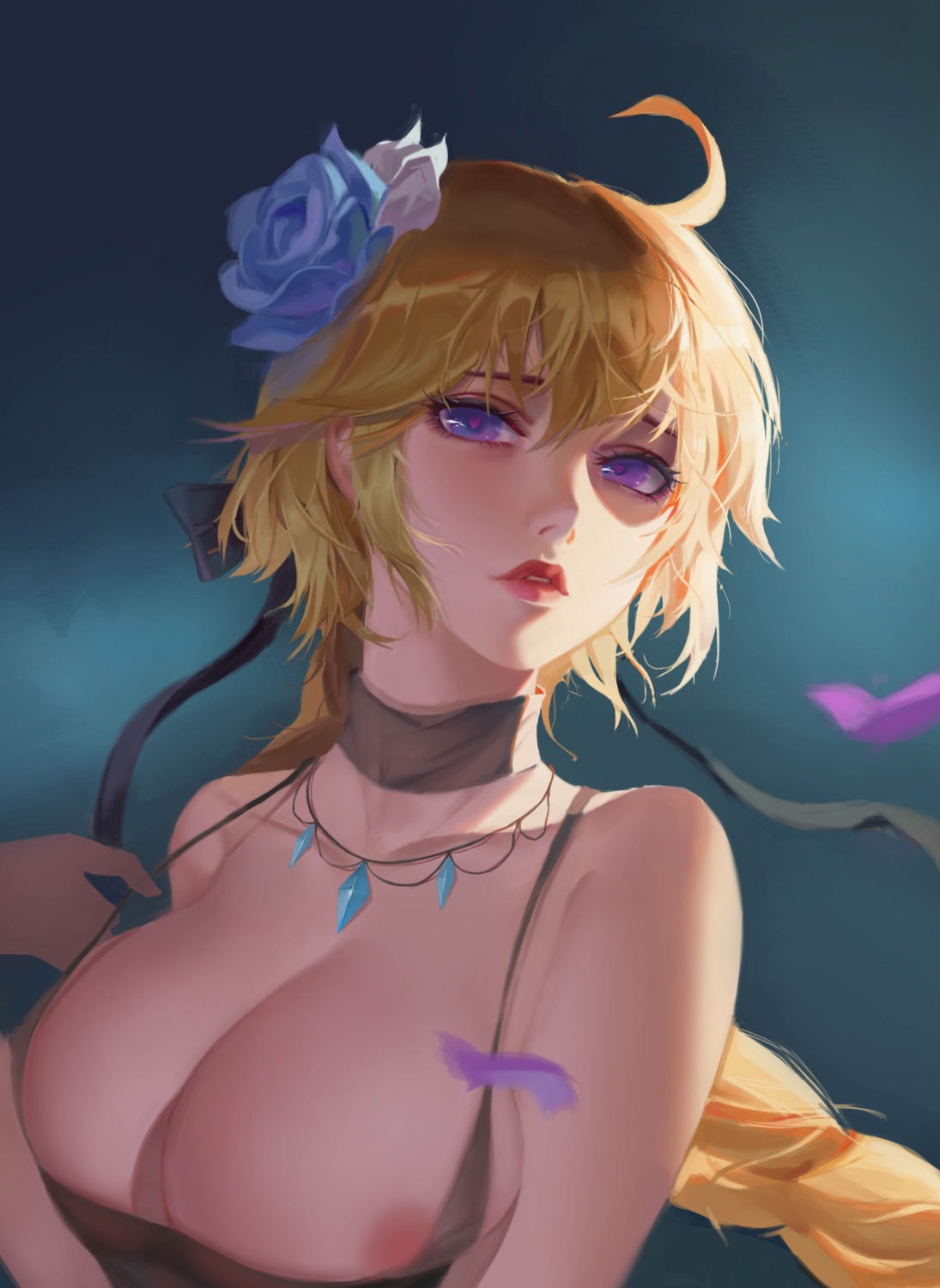 areola fate/grand_order jeanne_d'arc jeanne_d'arc_(fate) libushibaijiangde no_bra open_shirt undressing