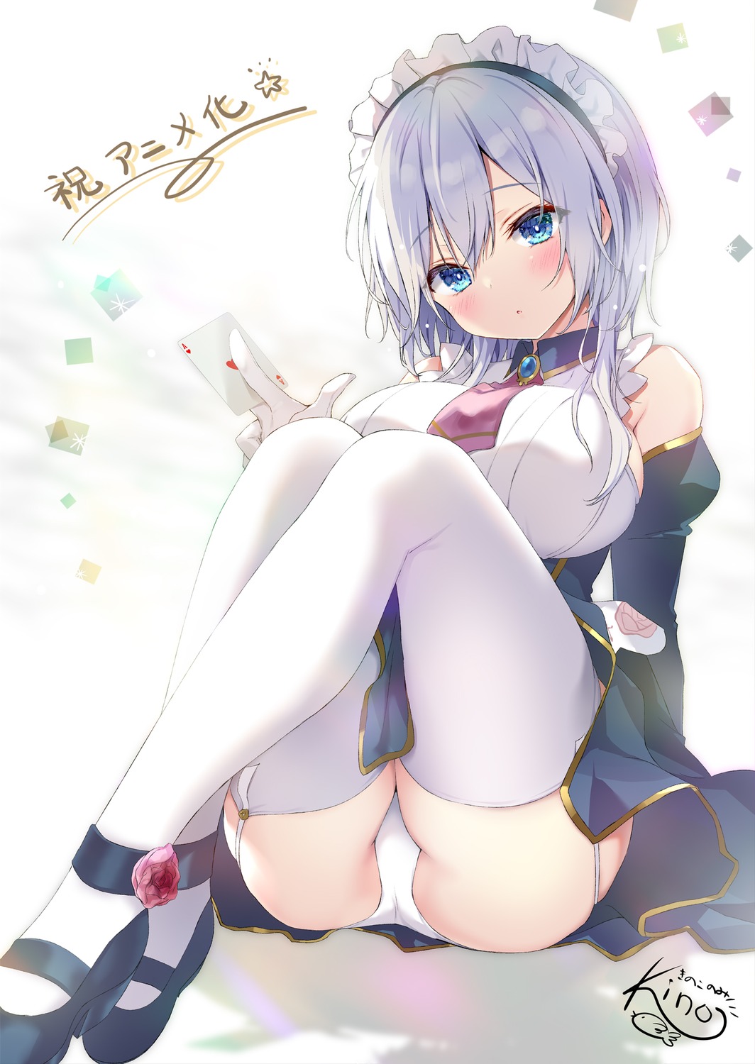 himeji_shirayuki kino liar_liar maid pantsu skirt_lift stockings thighhighs