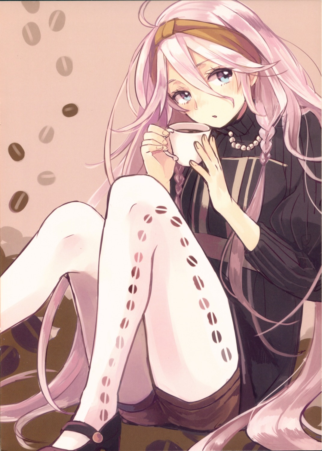 heels kamogawa_akira megurine_luka pantyhose sweater vocaloid