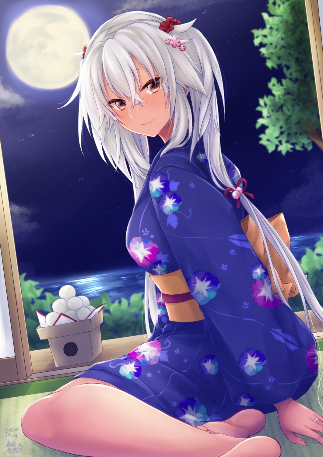 kantai_collection mashiro_yukiya megane musashi_(kancolle) yukata