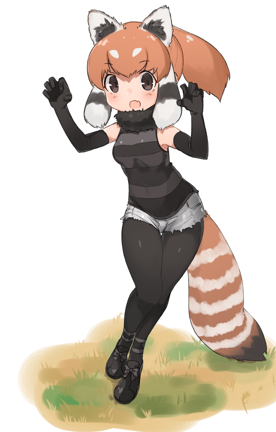 animal_ears kei_(soundcross) kemono_friends pantyhose red_panda tail