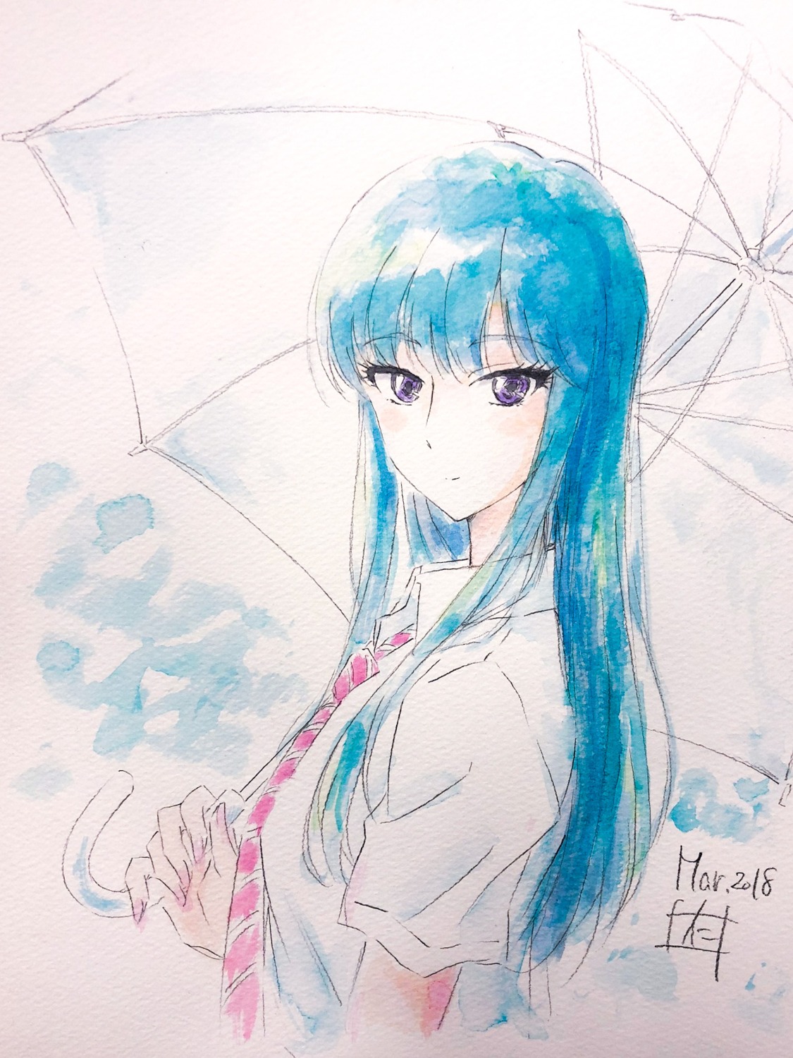 koi_wa_ameagari_no_you_ni nii_manabu seifuku sketch tachibana_akira umbrella