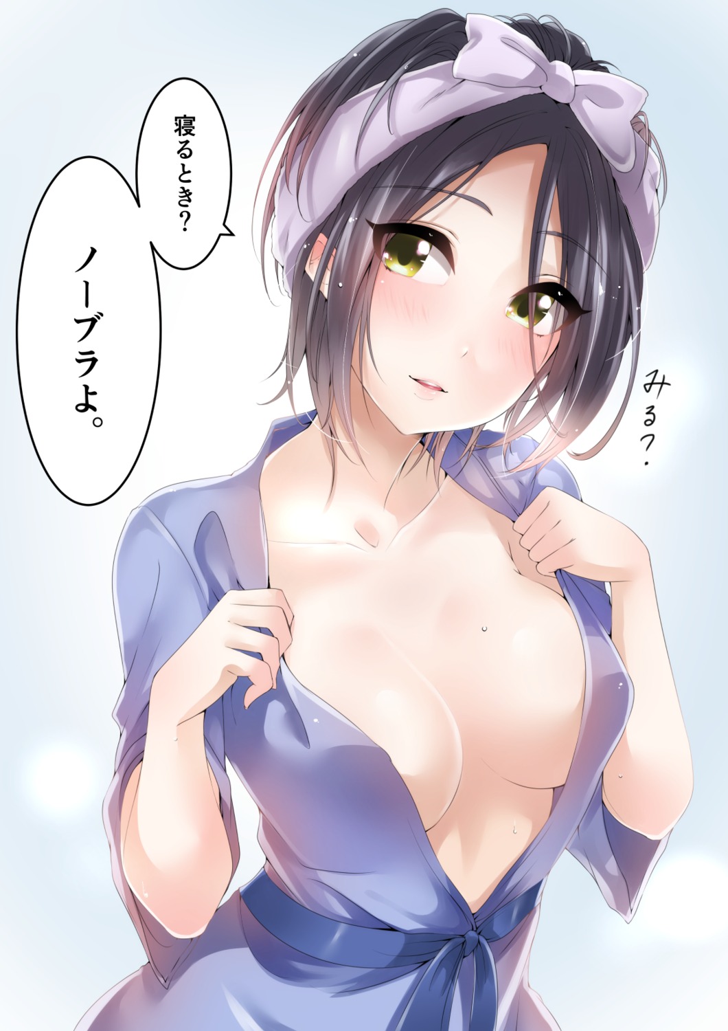 hayami_kanade murabito_c no_bra open_shirt the_idolm@ster the_idolm@ster_cinderella_girls undressing