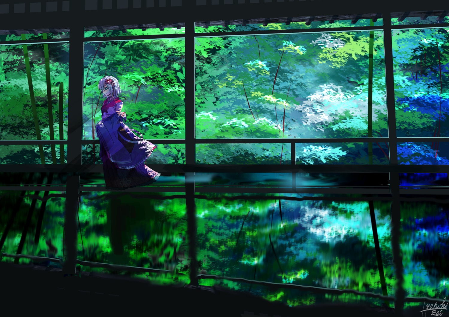 amatsuki_rei kimono landscape