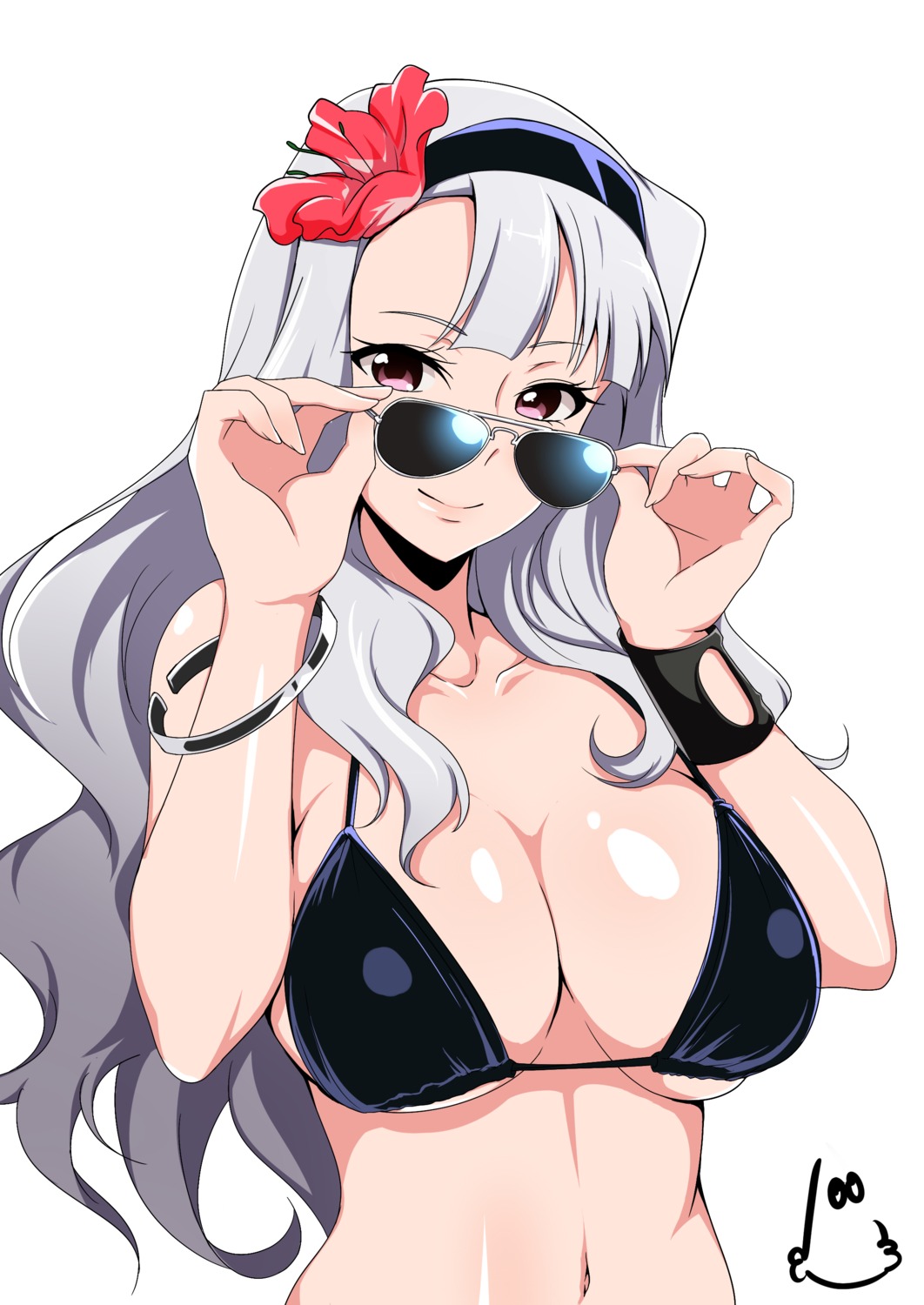 bikini_top cleavage jabara_tornado megane shijou_takane swimsuits the_idolm@ster underboob