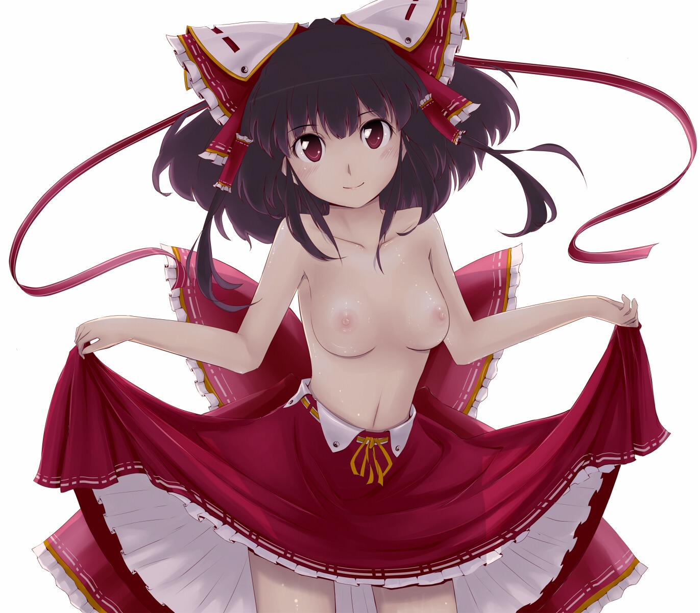 gustav hakurei_reimu nipples topless touhou