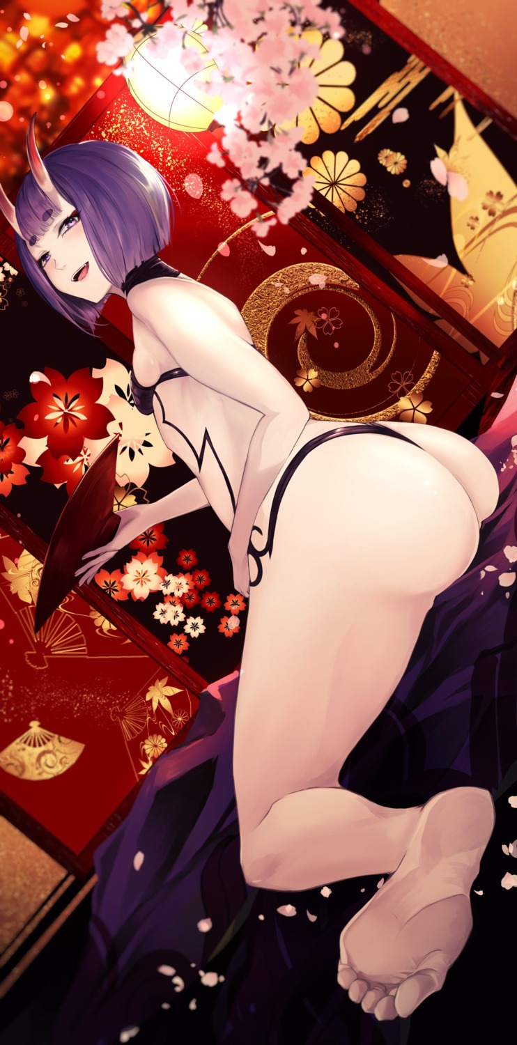 akito_(d30n26) ass fate/grand_order feet horns no_bra pantsu shuten_douji_(fate/grand_order) thong