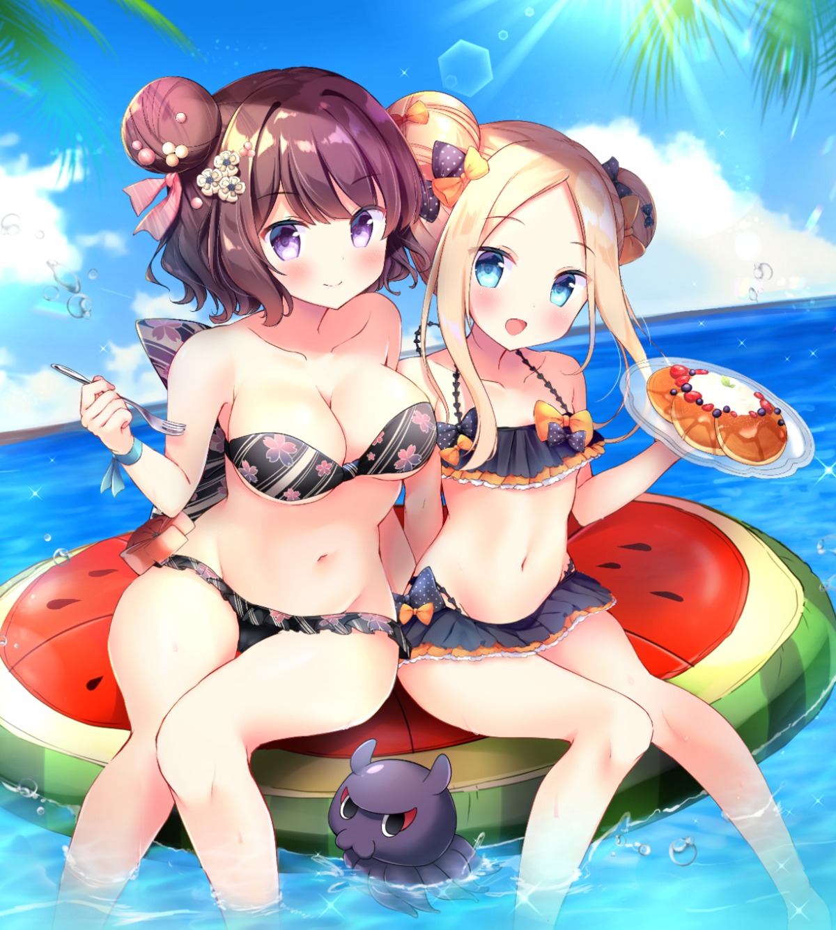 abigail_williams_(fate) bikini fate/grand_order katsushika_hokusai_(fate) swimsuits wet yuimisu