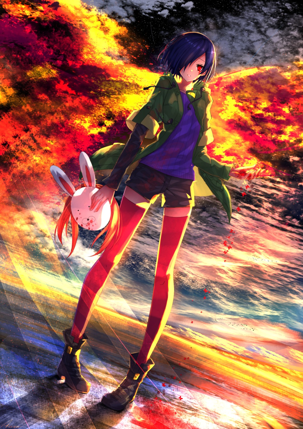 kirishima_touka swordsouls thighhighs tokyo_ghoul