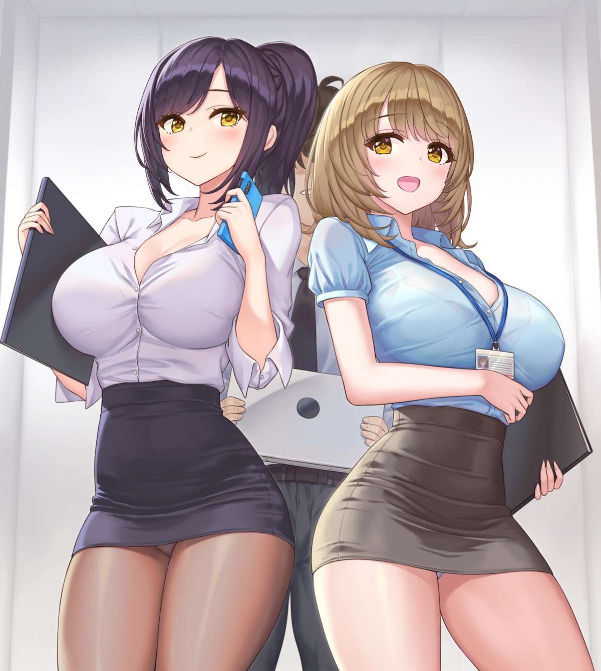 bra dress_shirt hamahama open_shirt pantsu pantyhose see_through