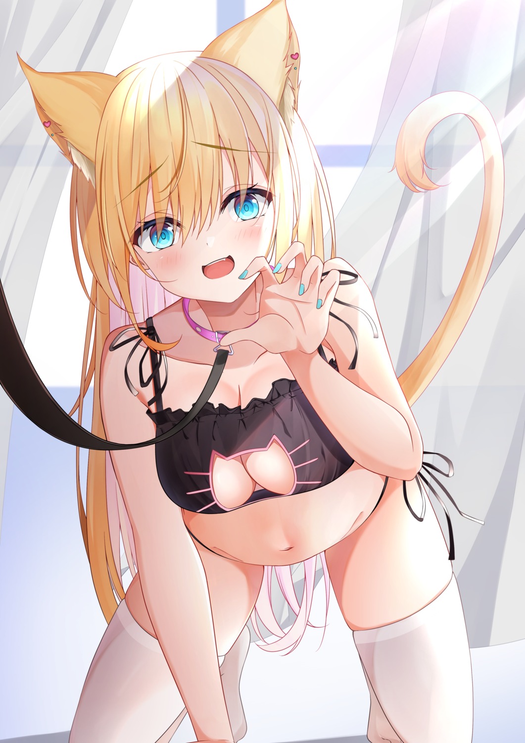 animal_ears bondage bra ekidona nekomimi pantsu string_panties tail thighhighs