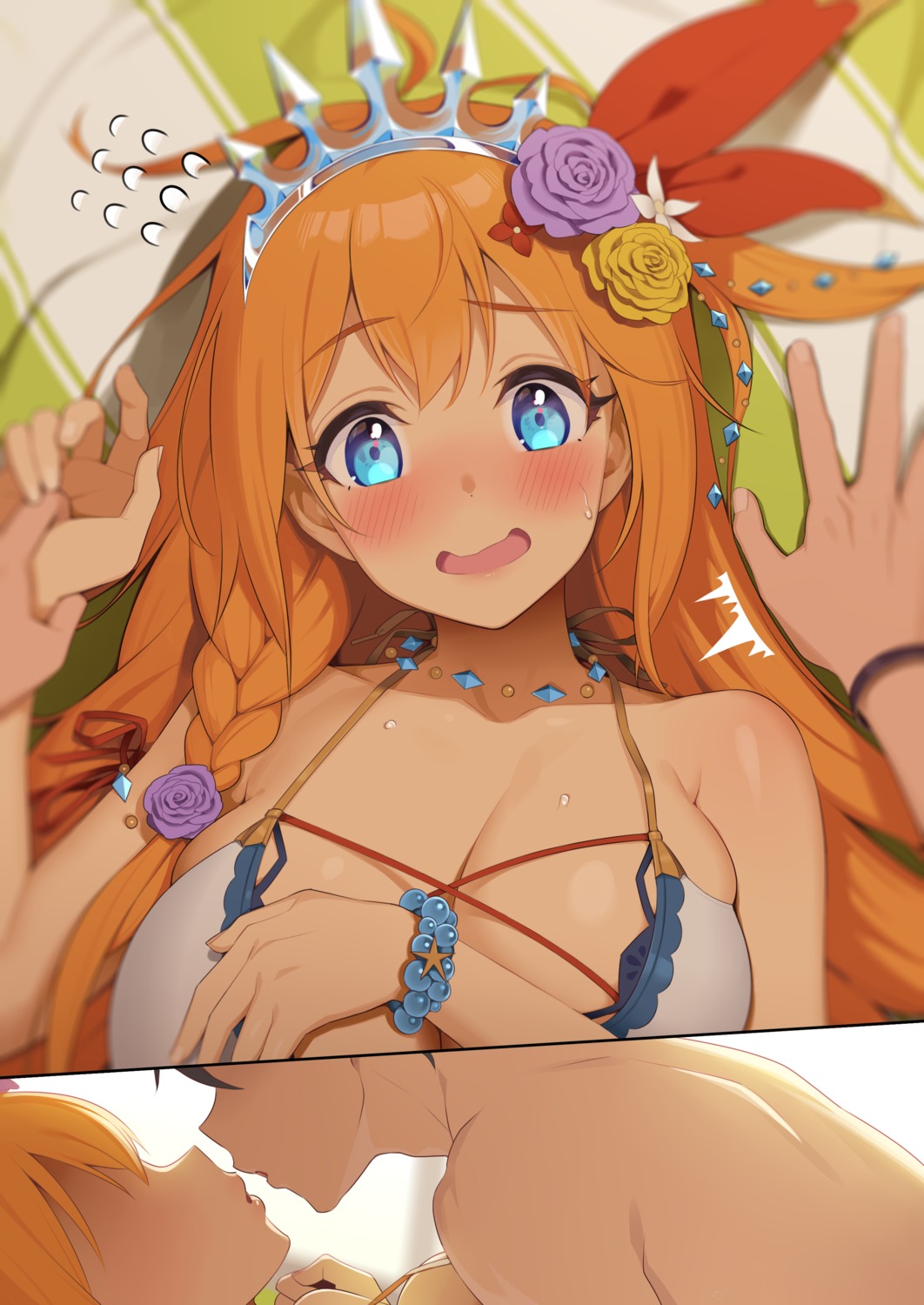 bikini_top breast_hold lunch pecorine princess_connect! princess_connect!_re:dive swimsuits