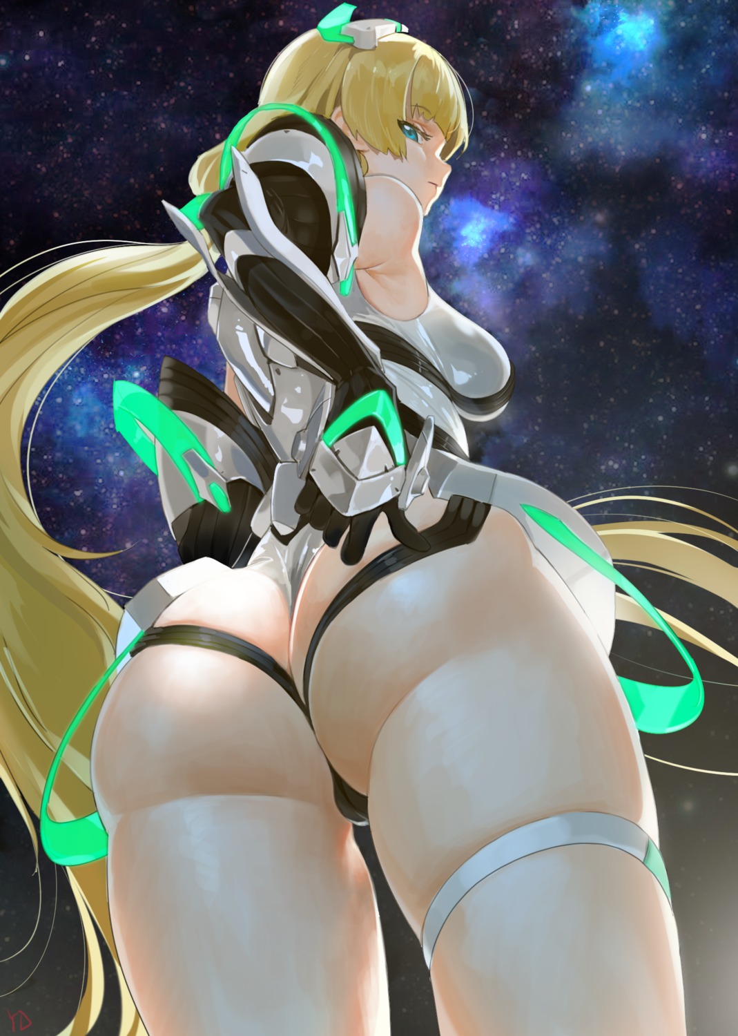 angela_balzac ass bodysuit garter rakuen_tsuihou yd_(orange_maru)