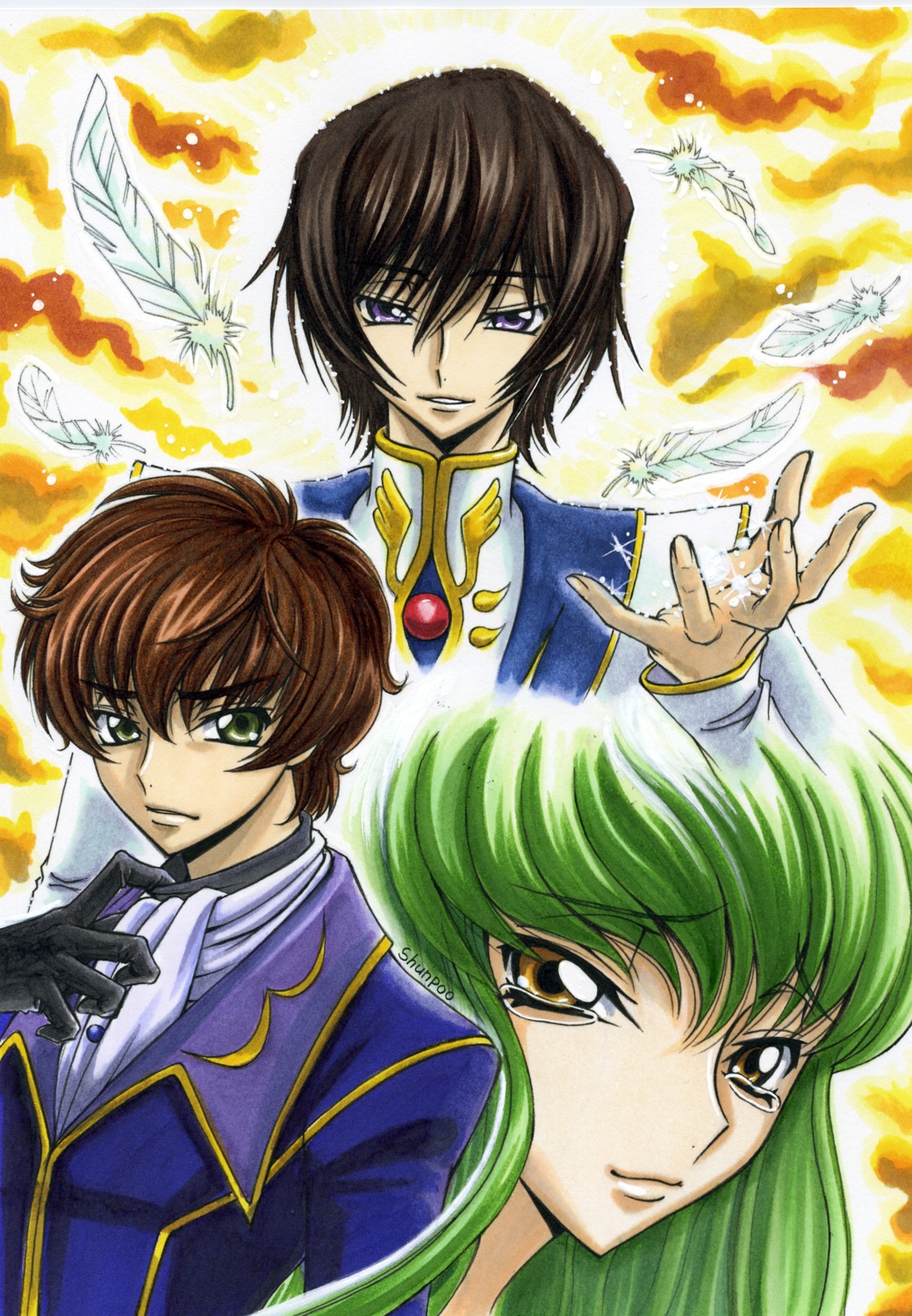 c.c. code_geass kururugi_suzaku lelouch_lamperouge shunpuu