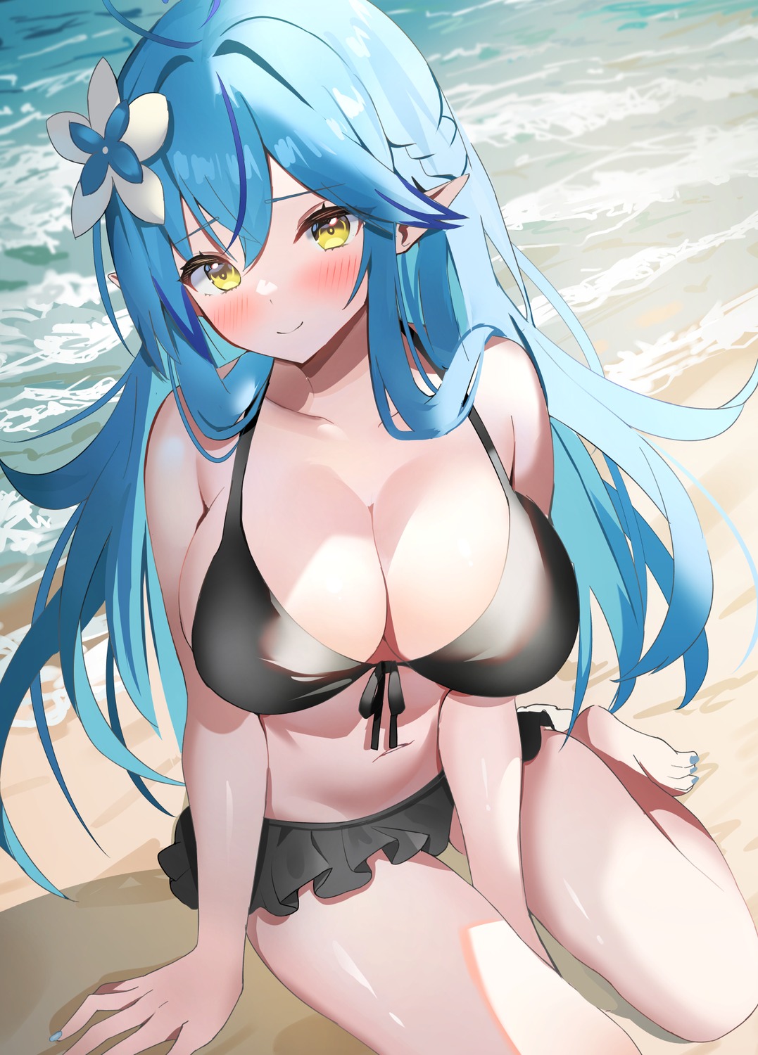 aa44 bikini elf hololive pointy_ears swimsuits yukihana_lamy