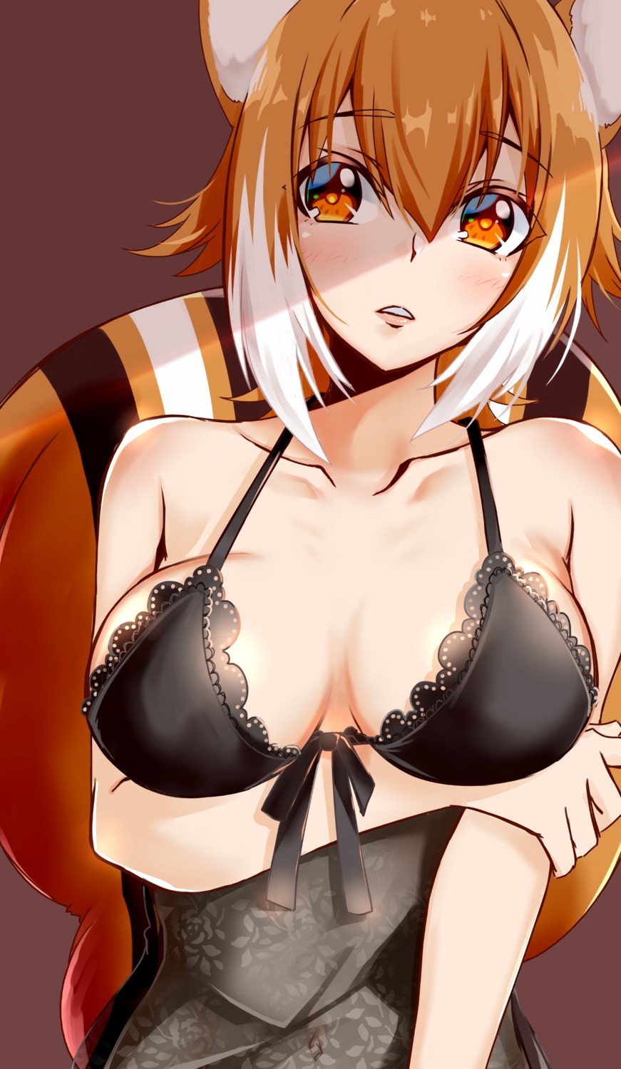 animal_ears blazblue breast_hold chukachuka lingerie makoto_nanaya tail