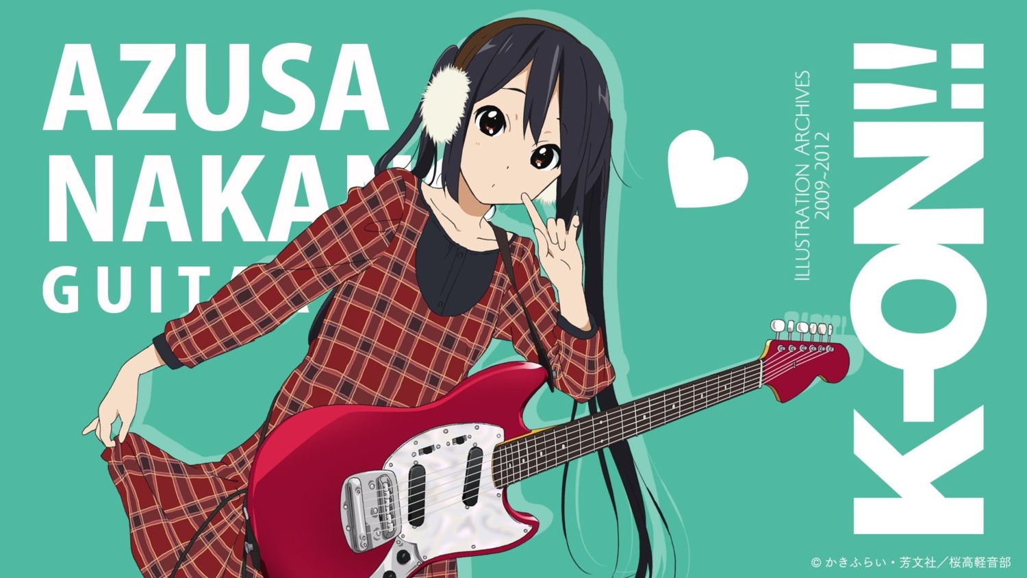 guitar horiguchi_yukiko k-on! nakano_azusa wallpaper