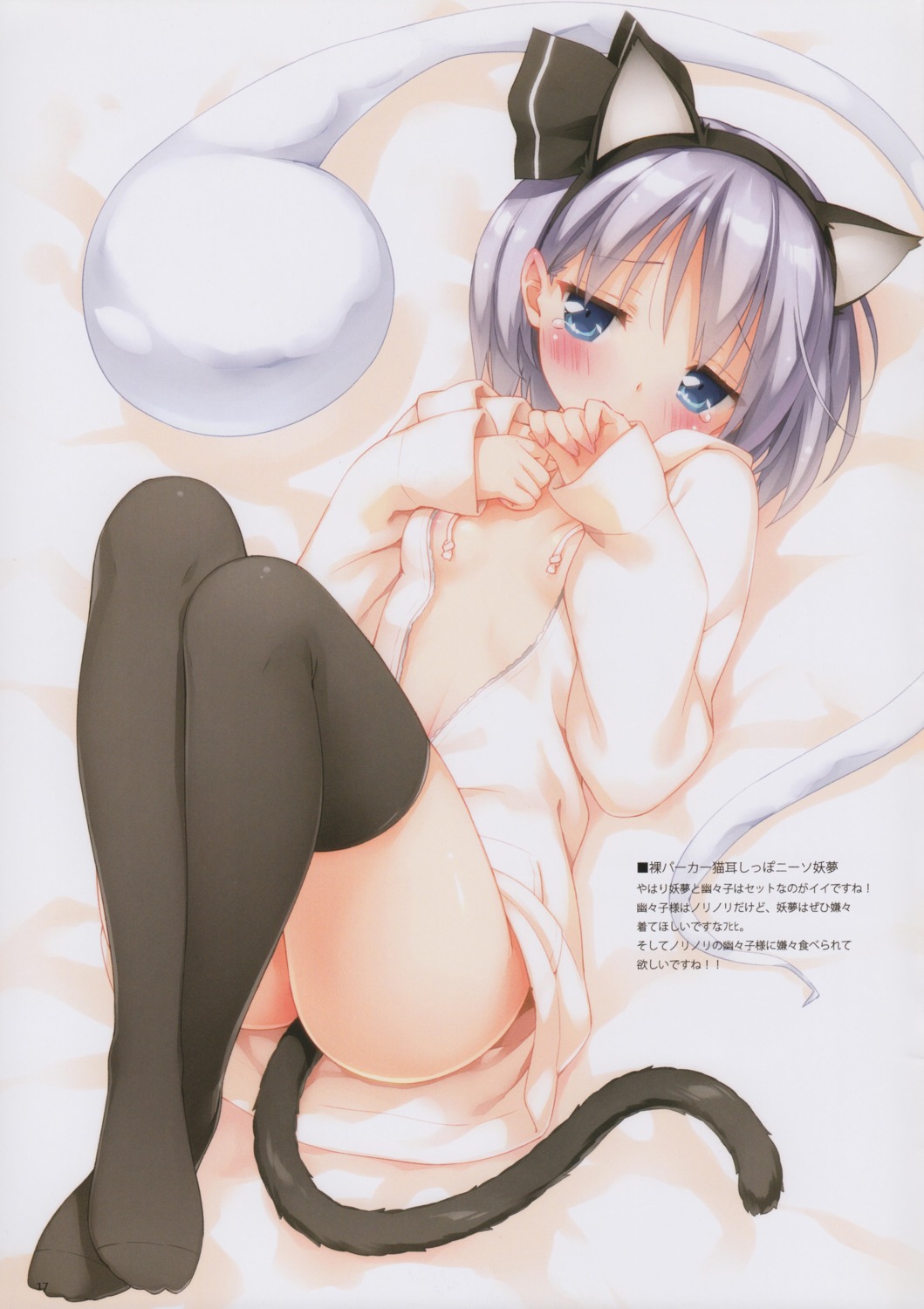 animal_ears kani_biimu konpaku_youmu luminocity myon nekomimi open_shirt tail touhou