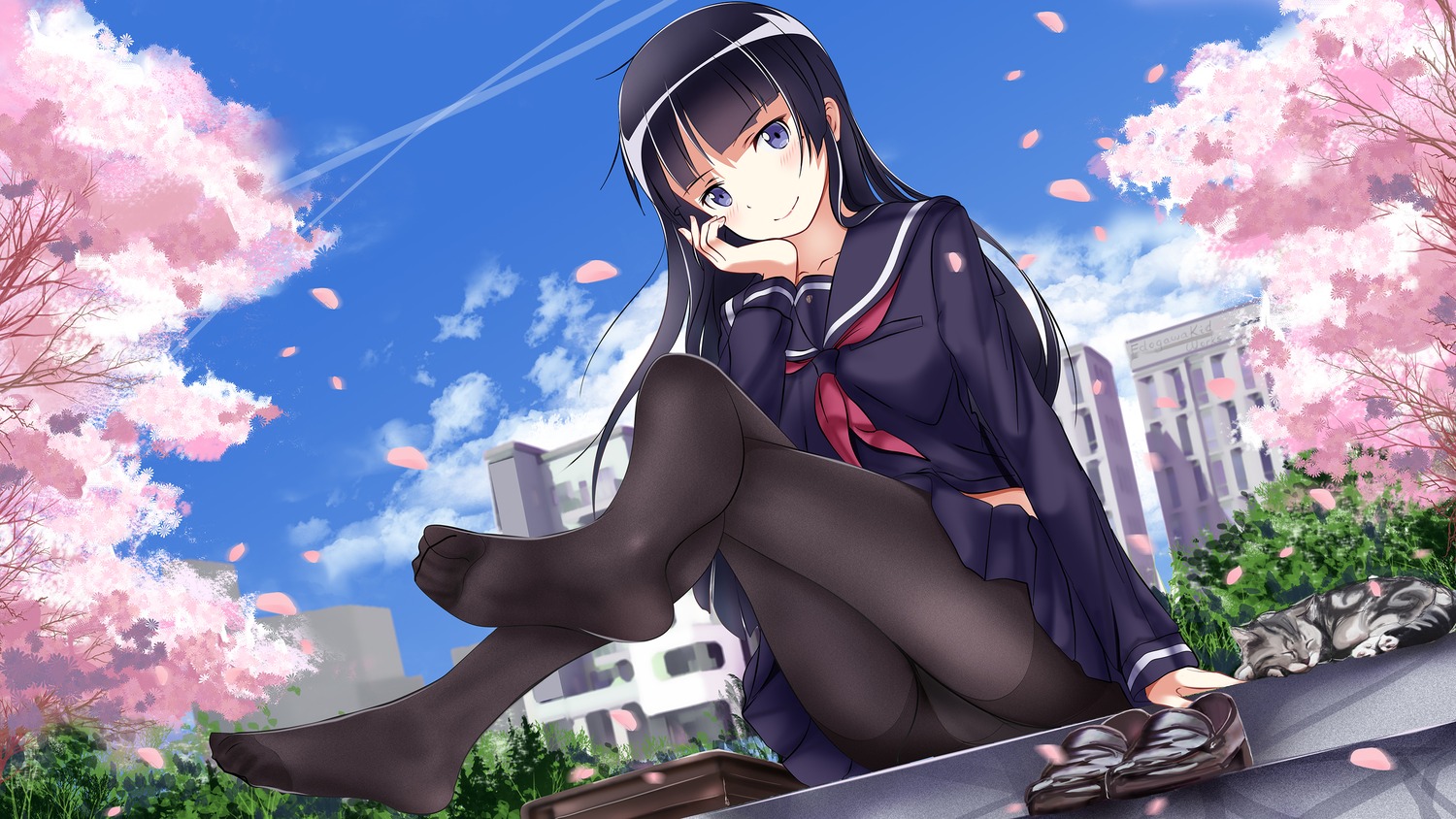 edogawakid feet gokou_ruri ore_no_imouto_ga_konnani_kawaii_wake_ga_nai pantsu pantyhose seifuku skirt_lift