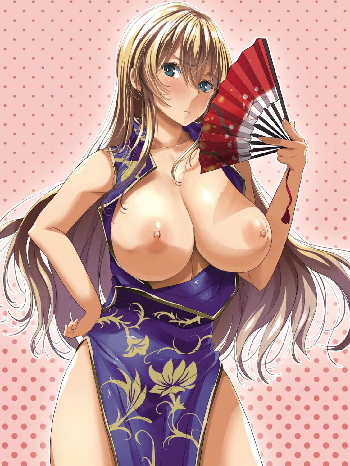 breasts chinadress nipples open_shirt tooya_daisuke