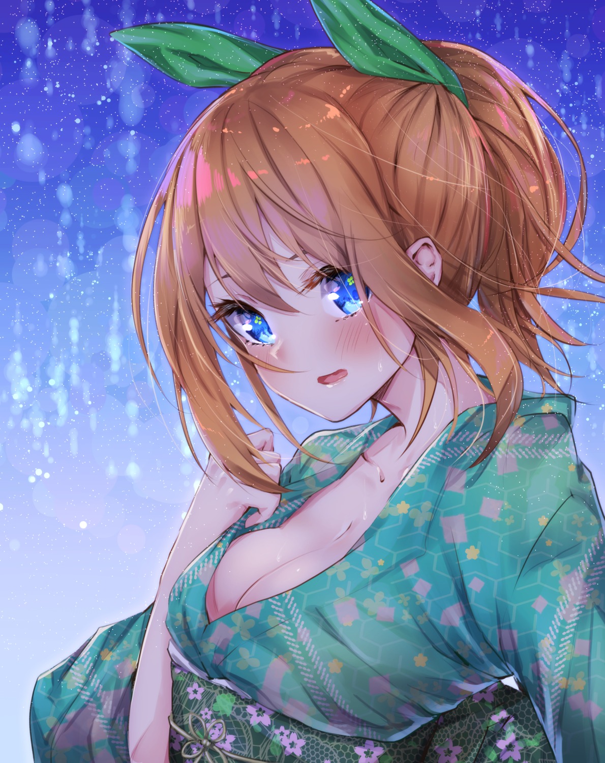 5-toubun_no_hanayome nakano_yotsuba no_bra open_shirt sahara_gensei undressing yukata