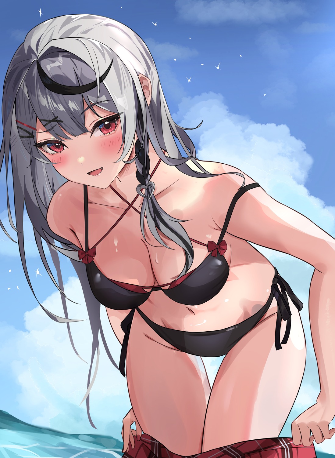 bikini gabti_fn hololive sakamata_chloe swimsuits undressing