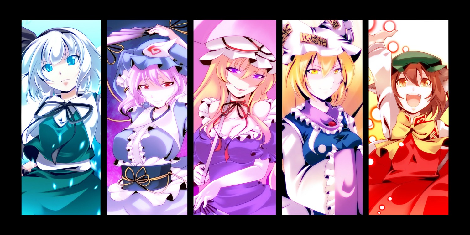 chen haruna_(artist) konpaku_youmu saigyouji_yuyuko touhou yakumo_ran yakumo_yukari