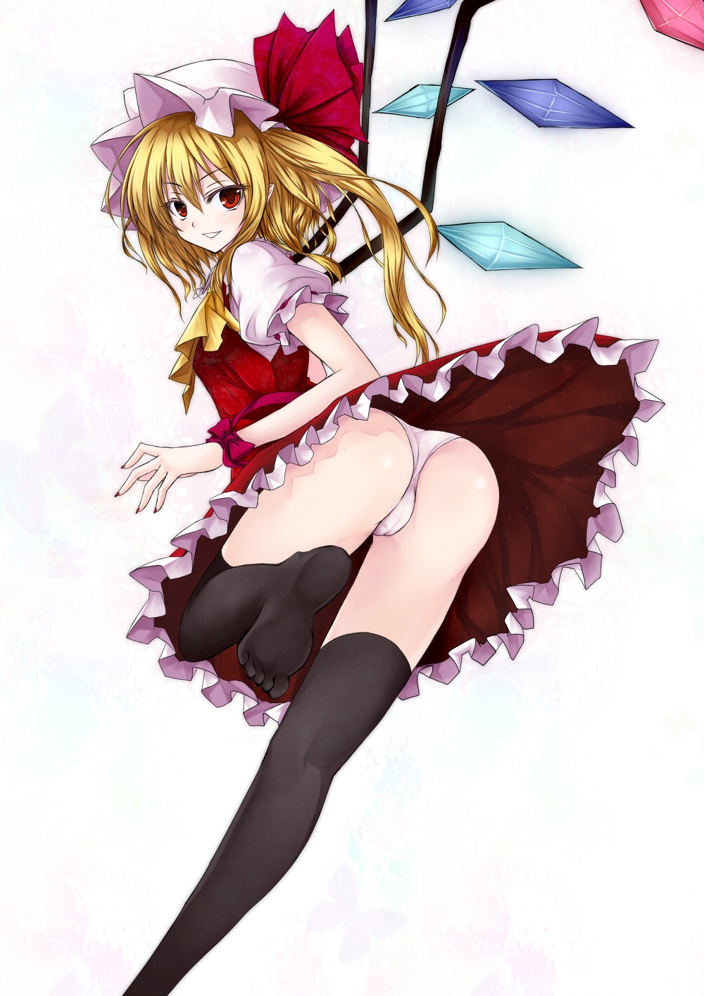 ass cameltoe flandre_scarlet pantsu pointy_ears thighhighs touhou utakata