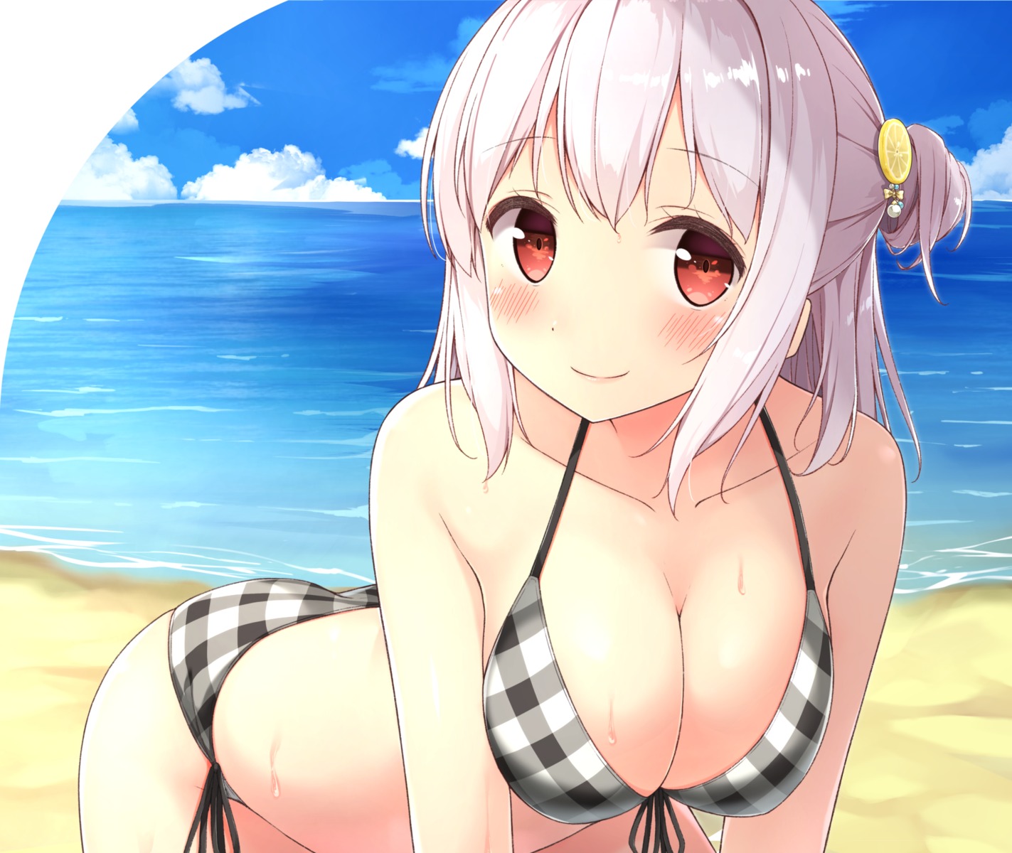 bikini cleavage karutamo swimsuits tissue-chan