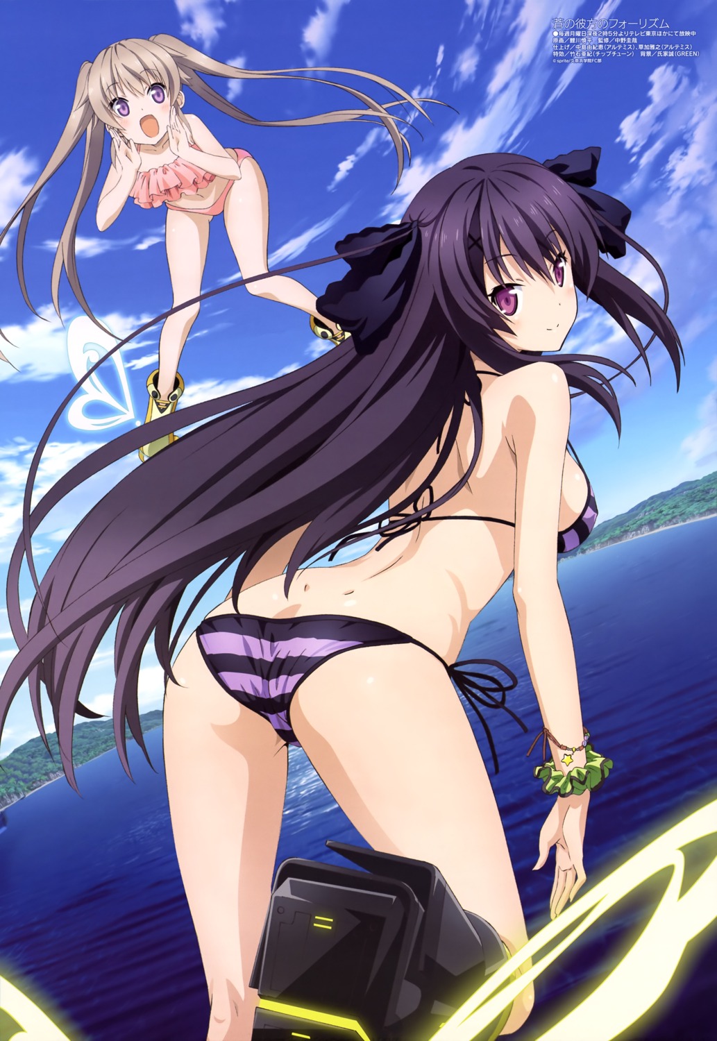 ao_no_kanata_no_four_rhythm arisaka_mashiro ass bikini cameltoe koikawa_shinpei swimsuits tobisawa_misaki wings