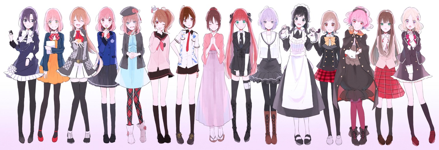 amnesia asagi_akira asagi_haru brothers_conflict clock_zero crossover diabolik_lovers dress felicità gekka_ryouran_romance gomi_chiri hakuouki hana_awase hanayaka_nari_waga_ichizoku hinata_ema japanese_clothes komori_yui kurou_nadeshiko la_storia_della_arcana_famiglia lulu_(wand_of_fortune) maid mikoto_(hana_awase) nanami_haruka_(uta_no_prince_sama) norn9 pantyhose scared_rider_xechs seifuku shirakui_nanami shujinkou_(amnesia) shujinkou_(tmgs3) starry_sky thighhighs tokimeki_memorial_girl's_side_3rd_story uta_no_prince_sama wand_of_fortune yahisa_tsukiko yukimura_chizuru