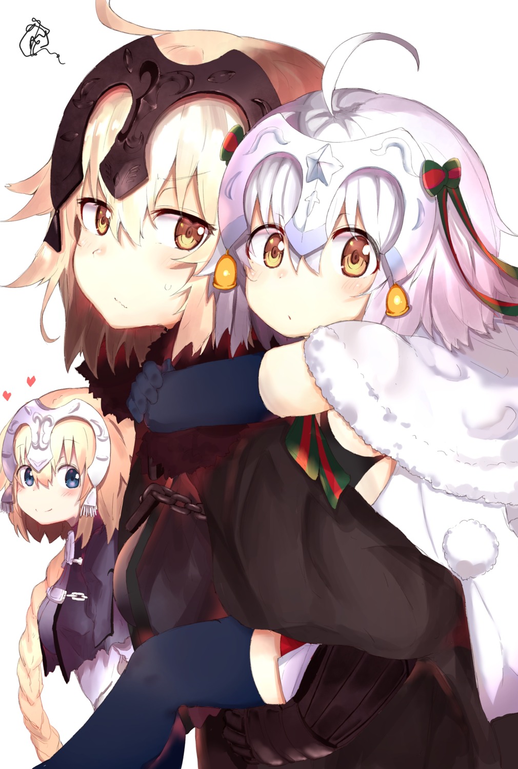 fate/grand_order jeanne_d'arc jeanne_d'arc_(alter)_(fate) jeanne_d'arc_(fate) jeanne_d'arc_alter_santa_lily ranf thighhighs