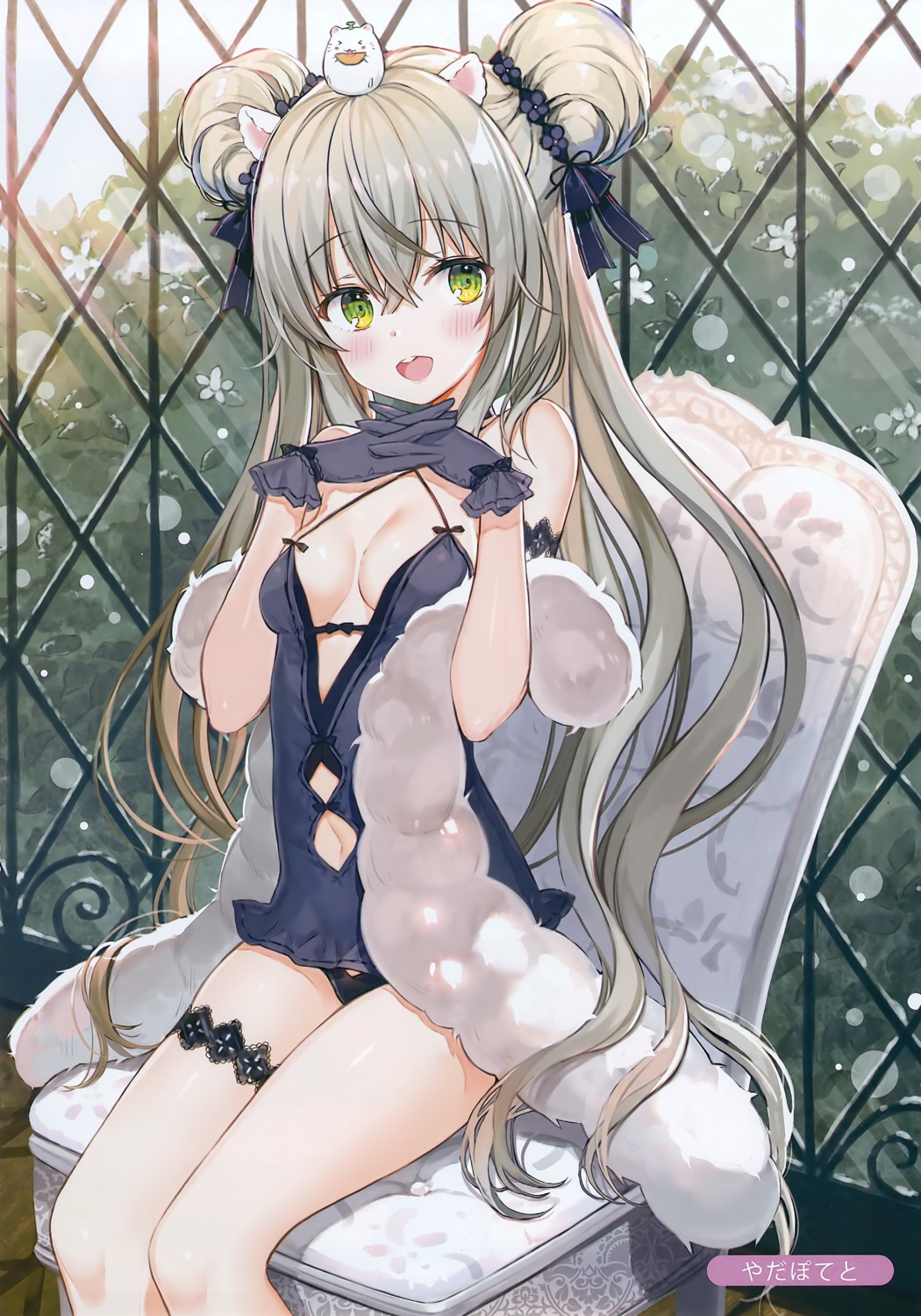 animal_ears garter melonbooks no_bra pantsu yada_potato