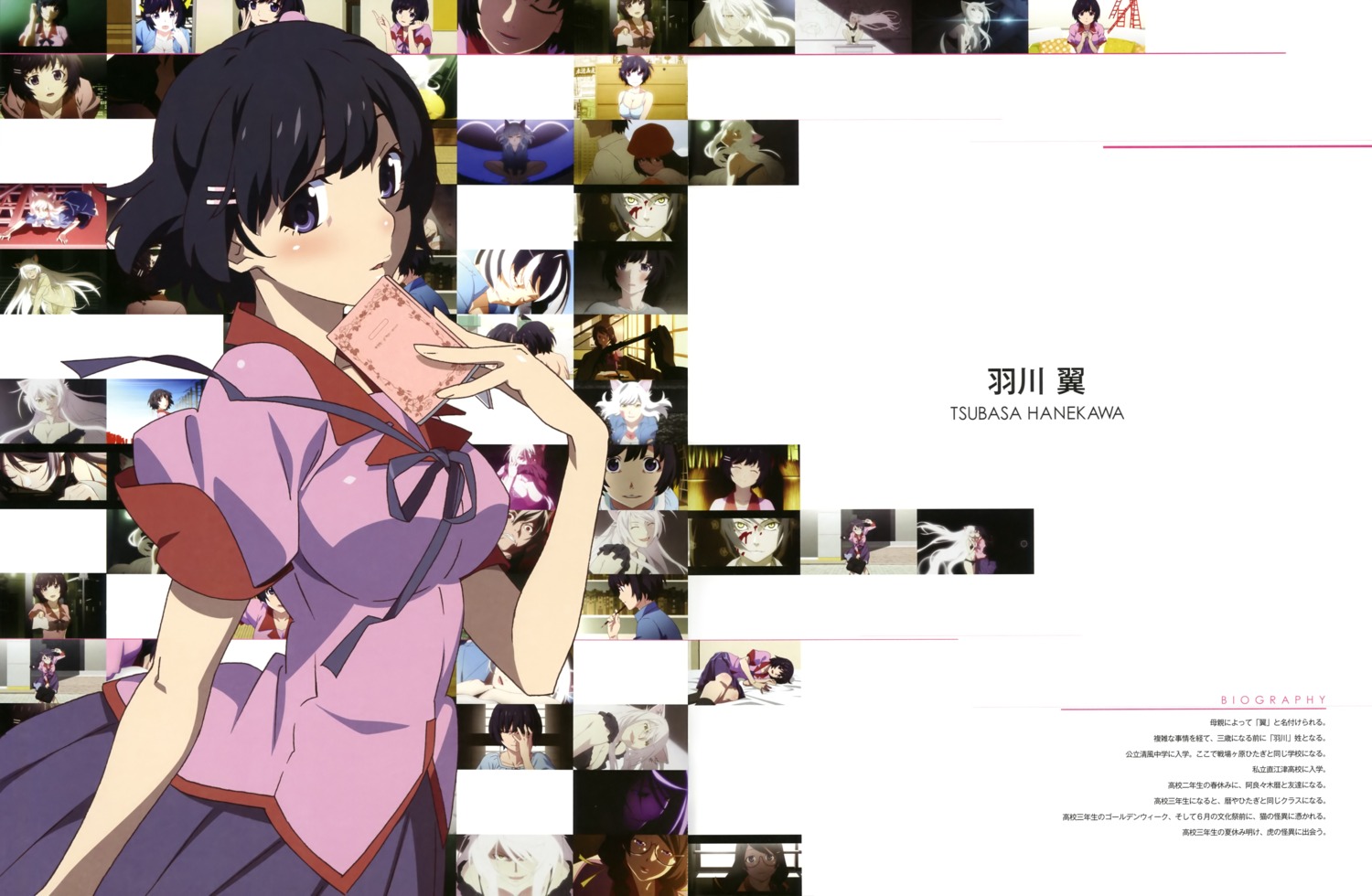 bakemonogatari hanekawa_tsubasa monogatari_(series) seifuku watanabe_akio