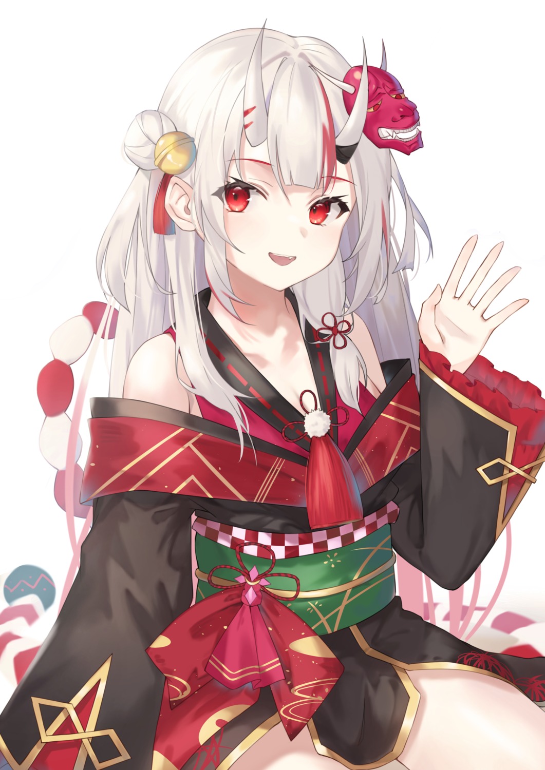 hololive horns japanese_clothes nakiri_ayame taht_(that_is_mm)