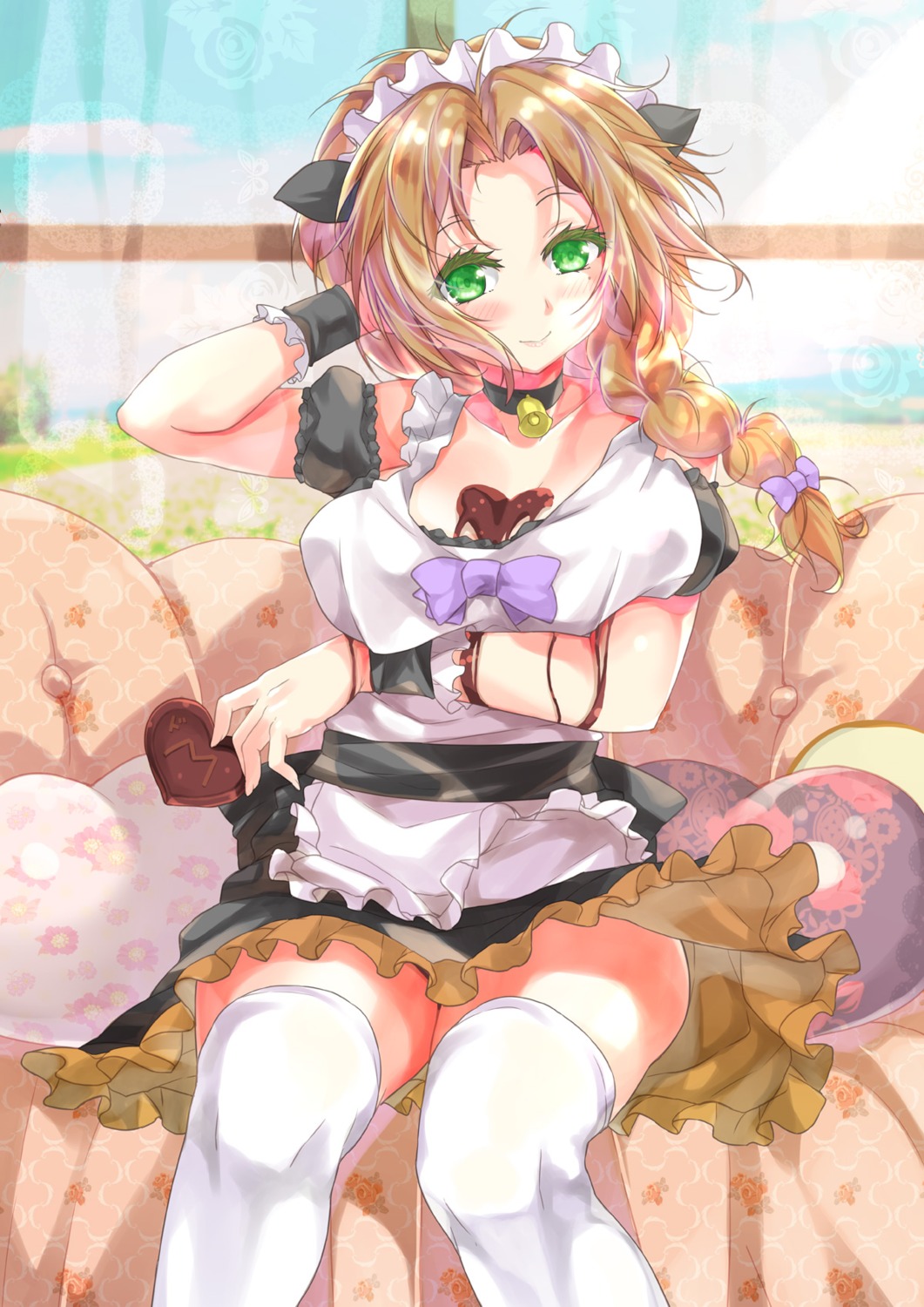 breast_hold cream maid porurin thighhighs valentine