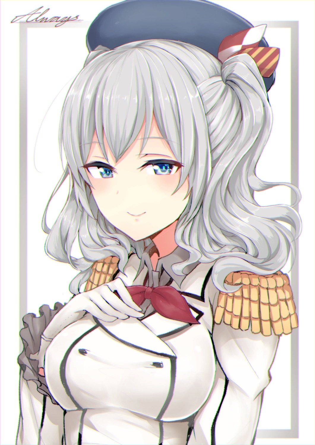 breast_hold kantai_collection kashima_(kancolle) uniform xiaodi