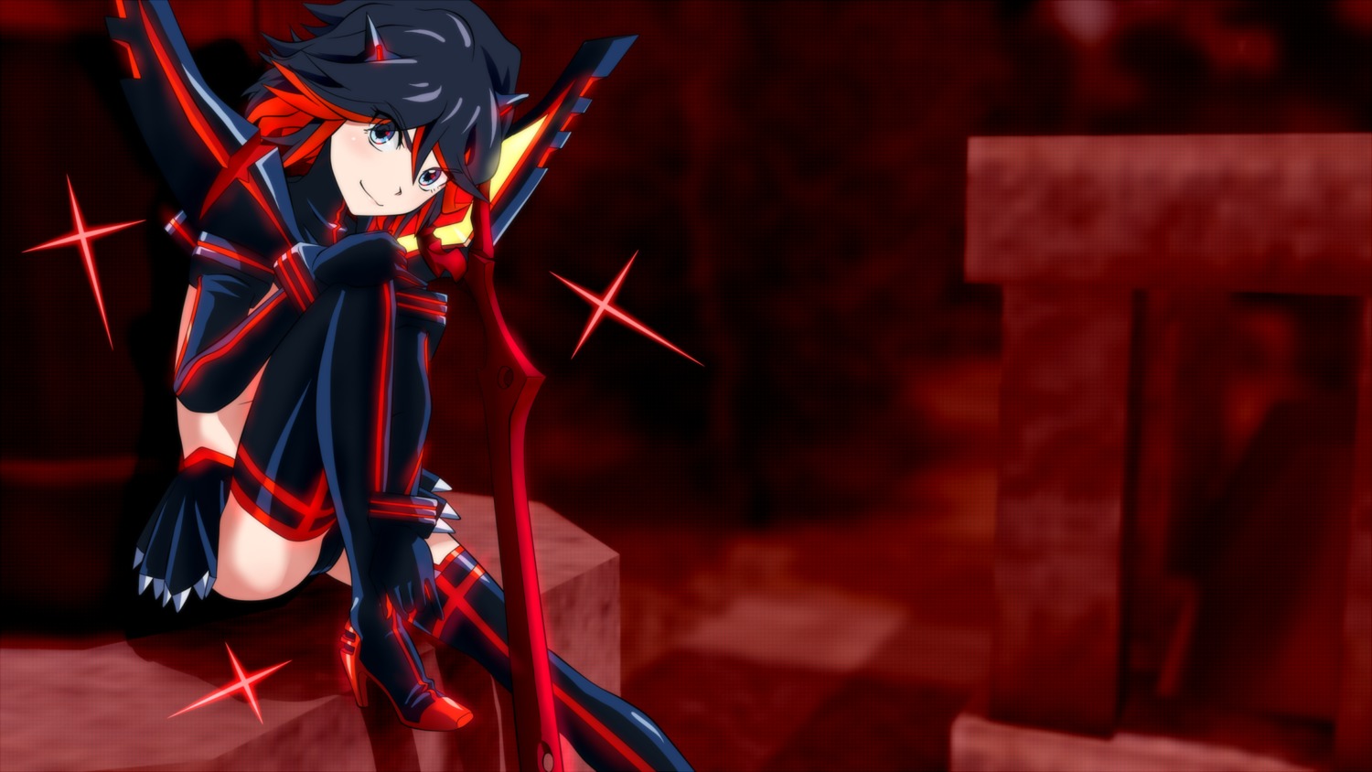 genya_(genya67) kill_la_kill matoi_ryuuko senketsu sword thighhighs