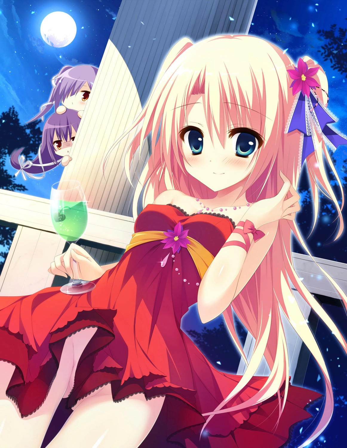 asakura_hayate dress majo_koi_nikki nopan qoobrand skirt_lift tokeizaka_rei