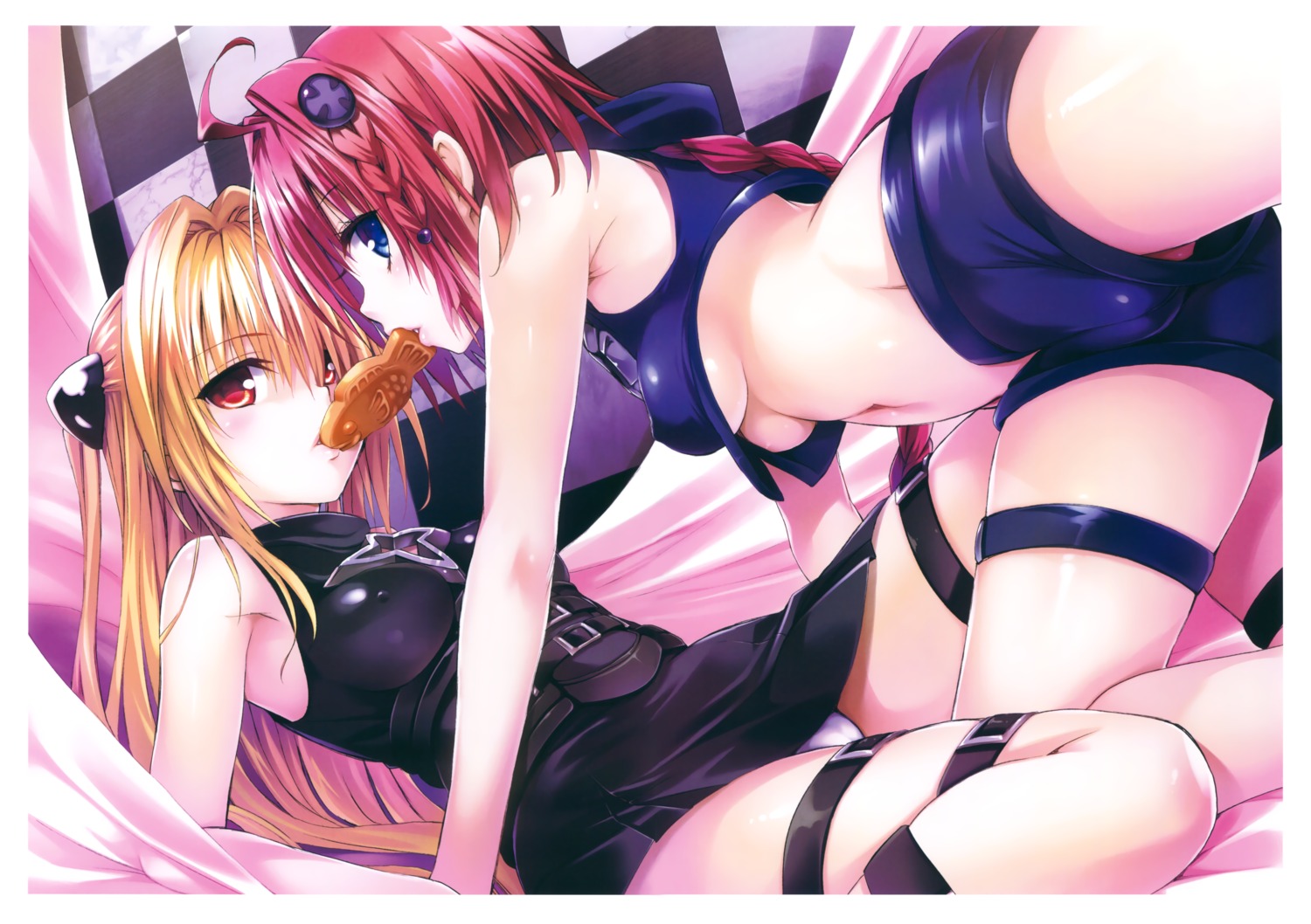 cameltoe dress erect_nipples fixed garter golden_darkness kurosaki_mea pantsu to_love_ru to_love_ru_darkness underboob yabuki_kentarou