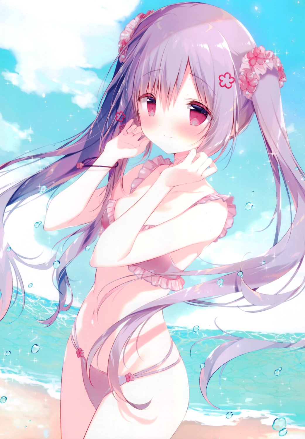 bikini kozakura_hirari shiratama shiratamaco swimsuits