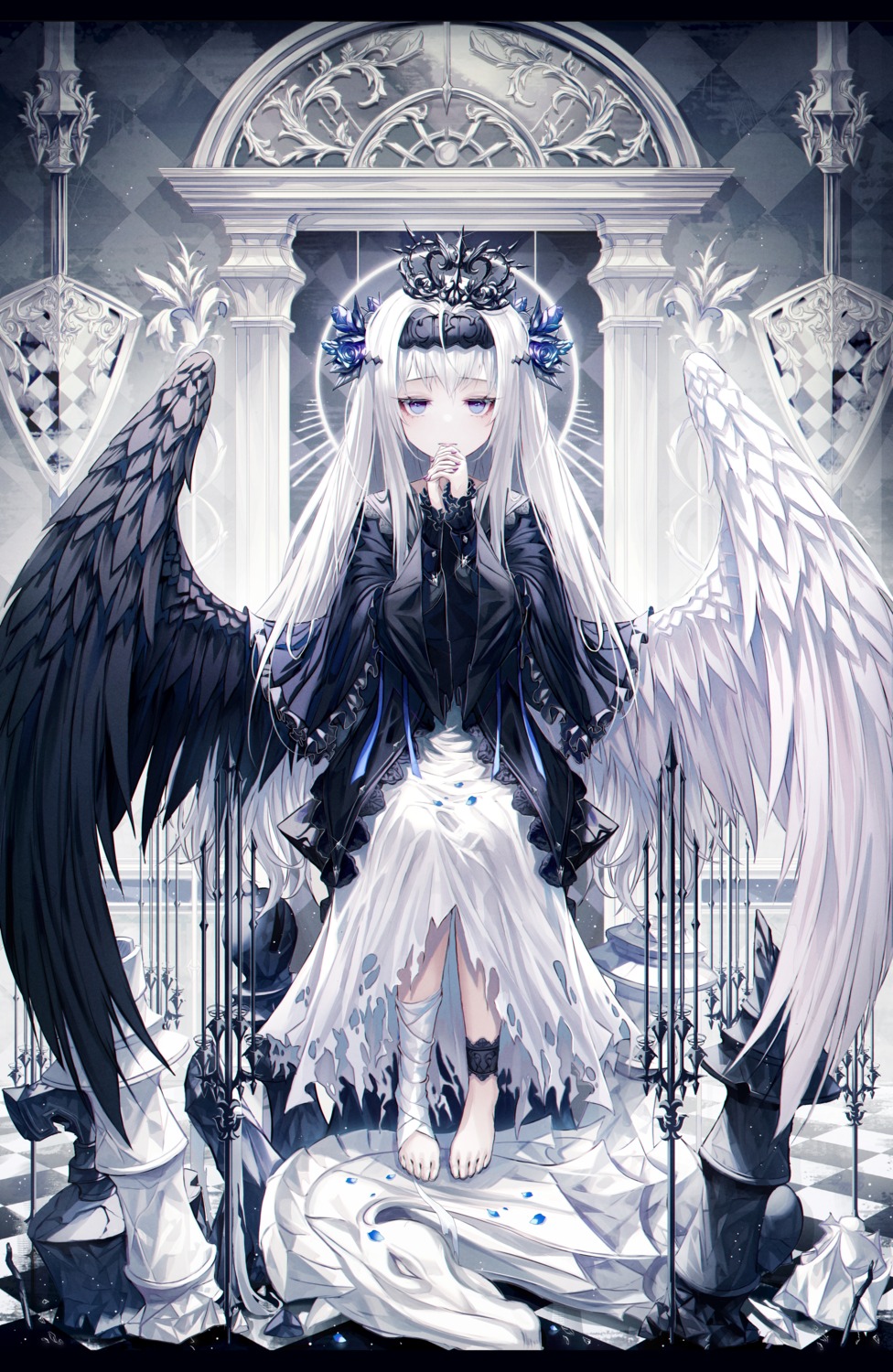 bandages gothic_lolita lolita_fashion okazu_(eightstudio) wings