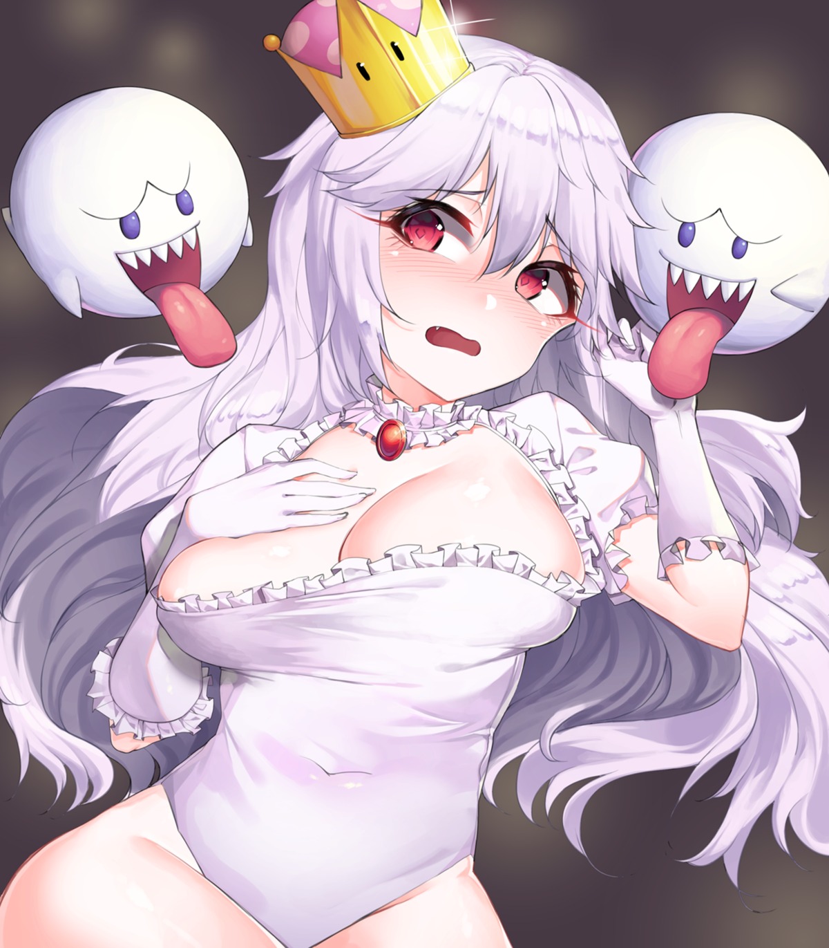 bil-ajeossi breast_hold leotard new_super_mario_bros._u_deluxe no_bra princess_king_boo