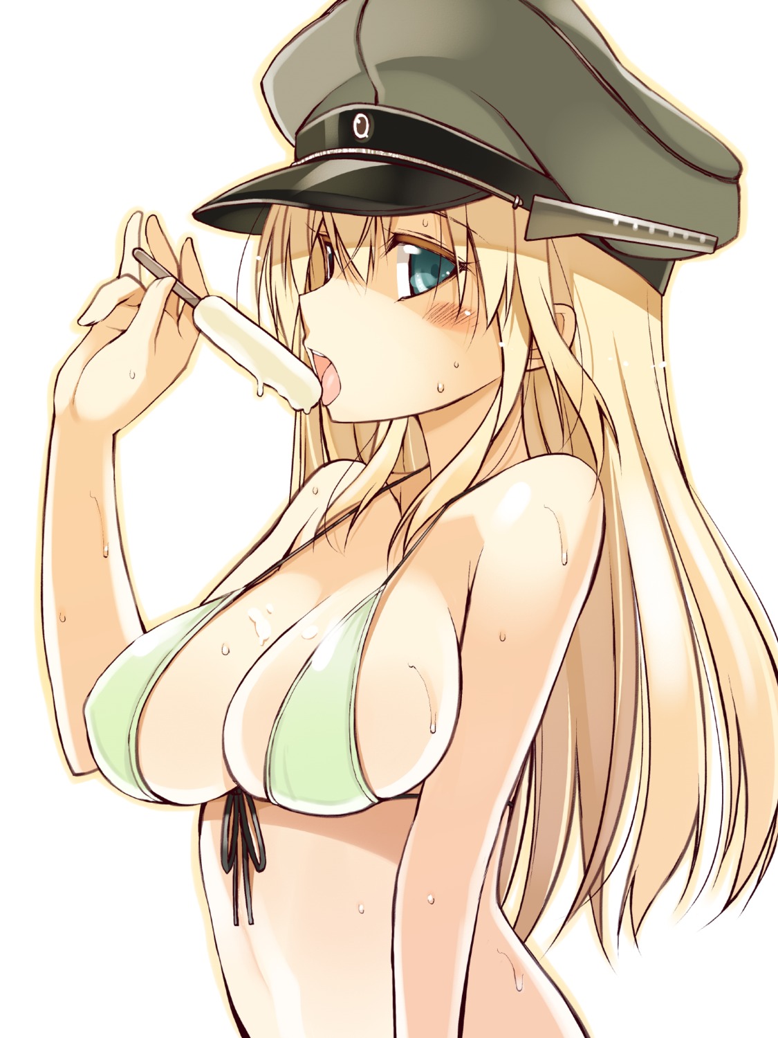 bikini bismarck_(kancolle) cleavage kantai_collection oota_yuuichi swimsuits